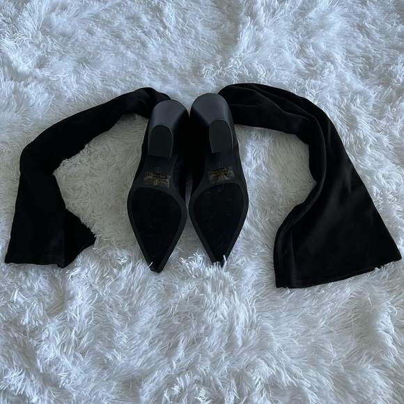 NWT LULUS Kaz Black Suede Pointed-Toe Over-the-Knee Boots - Picture 5 of 10